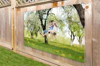 Buitenposter op 2cm frame 75x120 cm